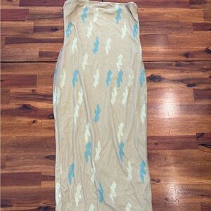 iNAMORATA Beige and Blue Skirt